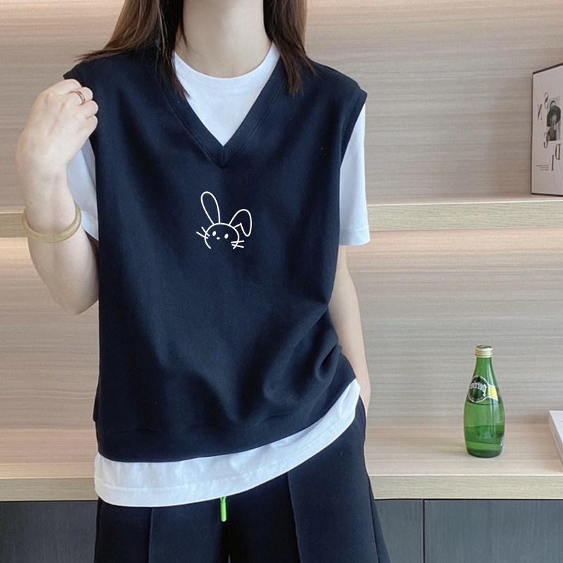 夏 レディース 大きめ ゆったり カジュアル フェイクツーピース コットン100 半袖 Tシャツ トップス 吸湿速乾 通勤 普段使い ビッグシルエット 接触冷感