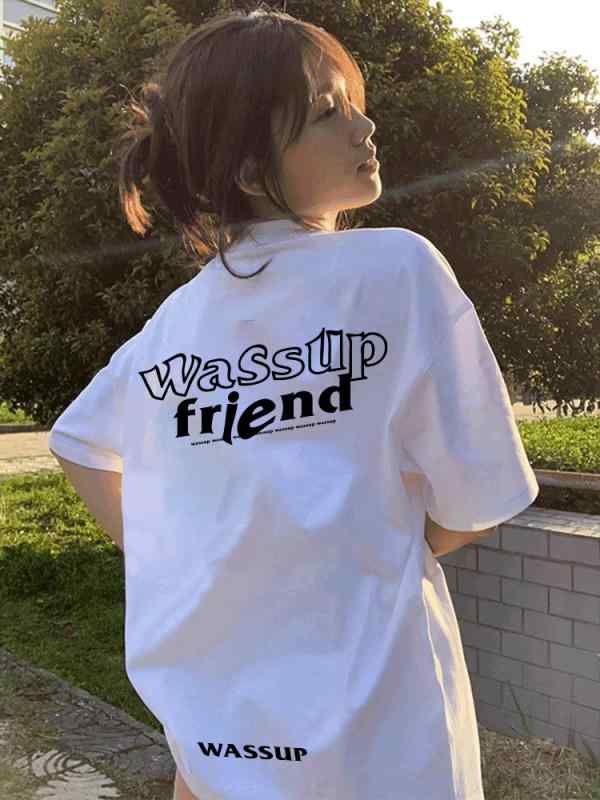 乐天商城 - Tシャツ メンズ 夏用 フィット コットン100% アルファベットプリント アメリカンスタイル ストリートファッション カップルコーデ カジュアル 普段使い 通気性 軽量
