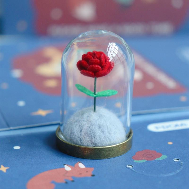クラフトキット DIY バラの花を守るモチーフ 置物材料パック かわいいインテリア飾り 子供向け手芸セット 木製フィギュア 部屋置き用デコレーション