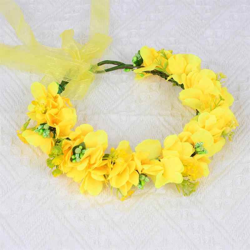 ヘッドアクセサリー 菜の花 花冠 黄色 人工花 田園風 春 遠足 踏青 写真撮影用 リアル かわいい ヘアアクセ 花飾り 春仕様...