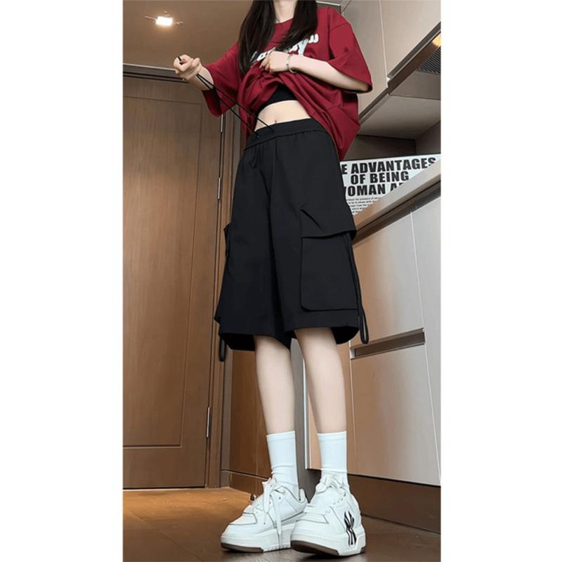 レディース ハーフパンツ 夏用 速乾 ショーツ ゆったり カーゴ スタイル カジュアル アウトドア ビッグサイズ 膝上丈 吸湿速乾 軽量 伸縮性 通勤 普段使い