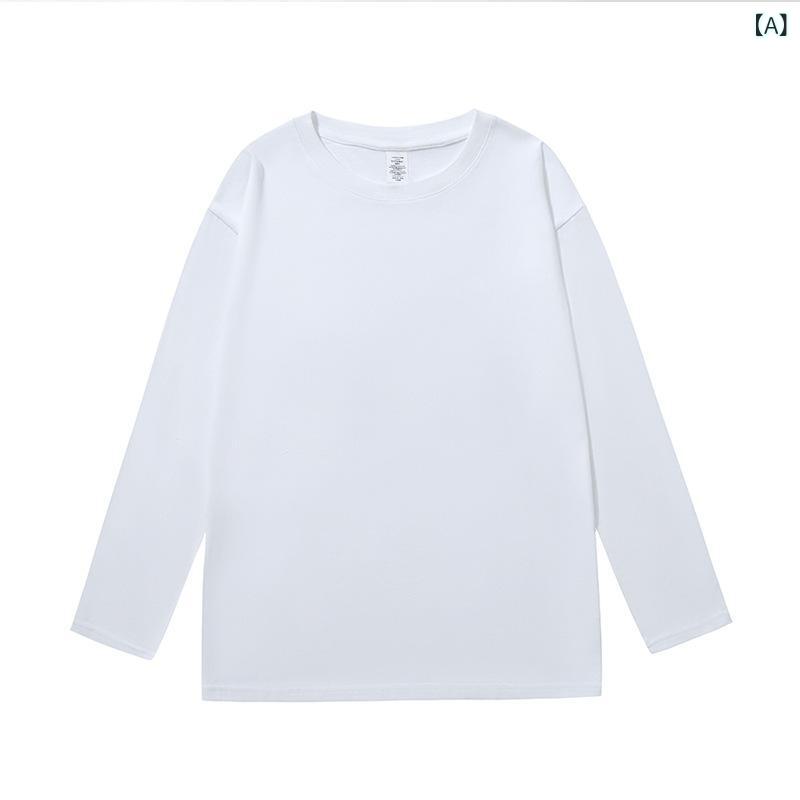 Rakuten - 長袖 Tシャツ メンズ レディース 棉 長袖トップス 情侣 カップル用 春秋 秋冬 色 上衣 トップス 伸縮性 吸湿速乾 通勤用 普段使い 軽量 コットン ビッグシルエット ブラック グレー ネイビー