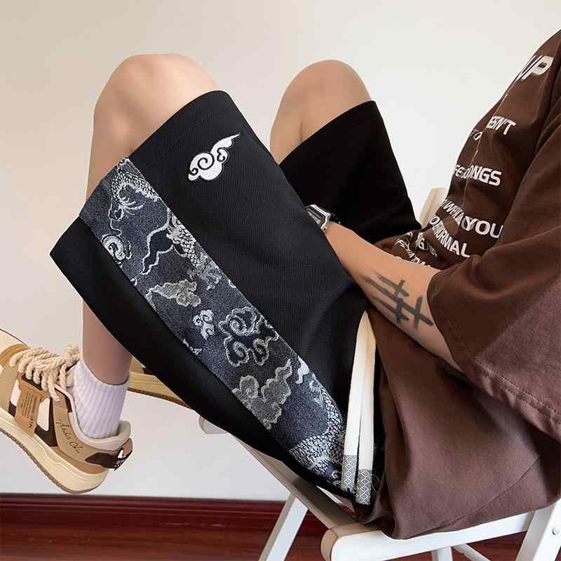 ショートパンツ メンズ 大きいサイズ 体型カバー ゆったり 刺繡 国風 伝統 潮流 カジュアル バスケットボール 運動 スポーツ 五分丈 ハーフパンツ 短パン 半ズボン ボトムス 普段使い 部屋着 アウトドア ブラック カーキ 綿 麻 伸縮性 通気性 春