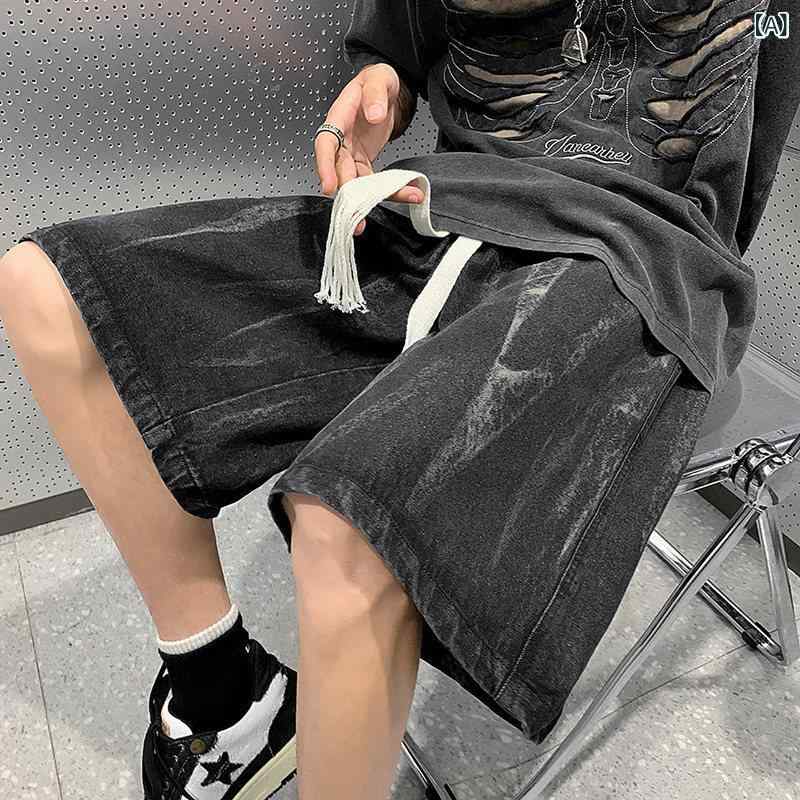ハーフパンツ メンズ 大きいサイズ 体型カバー 着痩せ 細見え お腹周り ジーパン ...