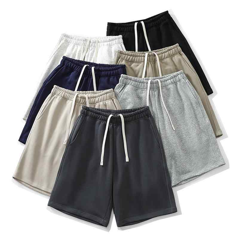 ユニセックス ショーツ 厚手コーマ綿 スポーツ用 レトロカジュアル フィット 5分丈 ハーフパンツ 普段使い 伸縮性 通勤対応 デイリーウェア コットン素材 ビッグシルエット 膝上丈 メンズ レディース 対応
