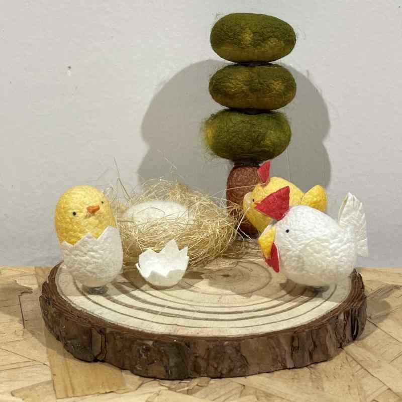 DIY 手芸キット 蚕の繭 ミニチュア 風景 小鳥 小鶏 フィギュア 完成品 クラフト 　素材 工作 インテリア 飾り 自然素材 細工 鳥型 鶏型 繭アート 文化創造 マイクロスケープ 手芸用品 趣味 工作キット