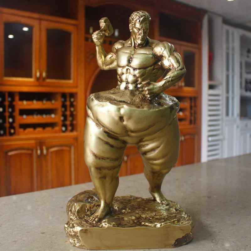 彫刻置物 筋肉質人物 フィギュア ボディビル 創作 トロフィー 刻印 ジム 装飾 健身 インテリア デコレーション 芸術品 コレクション アイテム