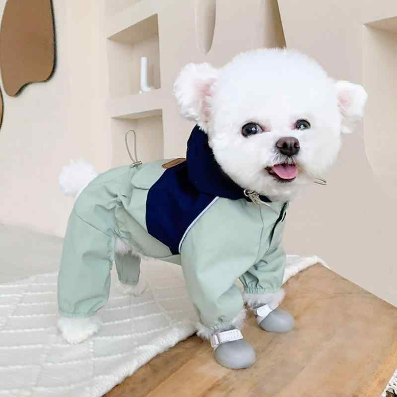レインコート 小型犬用 春秋 フード付き アウトドアジャケット 防水 軽量 テディ ビション コーギー シュナウザー 散歩用 伸縮性