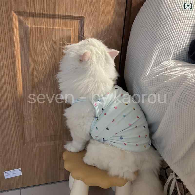 ペット服 猫用 犬用 夏 薄手 ノースリーブ タンクトップ かわいい ラグドール猫 テディ犬 ポメラニアン犬 毛抜け防止 軽量 通気性 室内着 ペットウェア