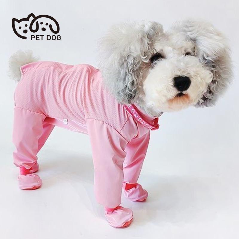 犬服 小型犬用 術後保護 四脚連体 防汚 防塵 防尿 パンツ 防虫 包脚 外出散歩用 回復服 ペットウェア