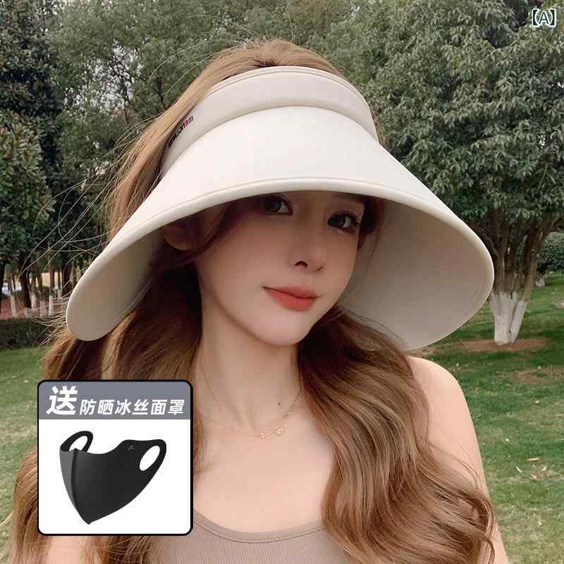レディース 夏用 UVカット 顔全体カバー 大つば 通気性 接触冷感 軽量 日よけ帽子 フェイスガード付き サンハット アウトドア ビーチ 普段使い・対象: 女性.少年.若者・カラー展開: 浅米白.暮云黒.中烟灰・適用シーン: 外出・スタイル: 空頂帽・帽頂スタイル: 空頂・帽檐スタイル: 大檐・帽檐長: 14cm