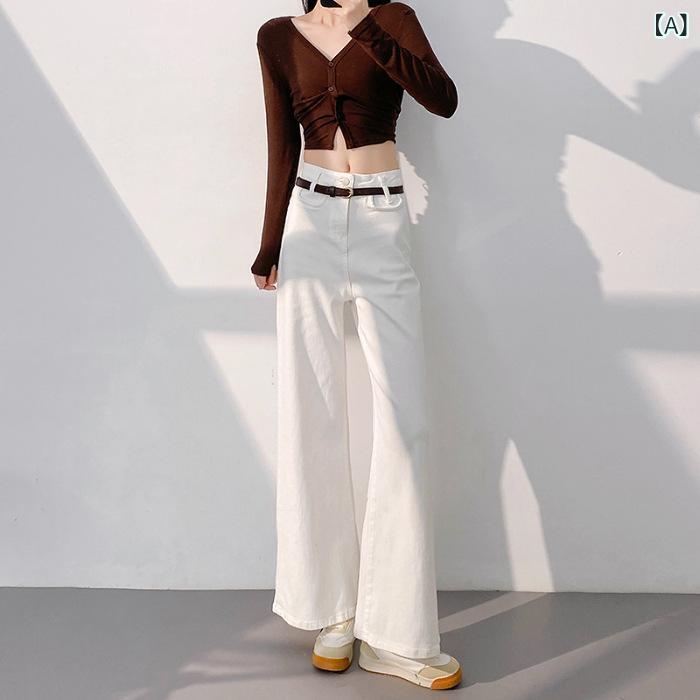 パンツ レディース 大きいサイズ デニム フレアパンツ ジーンズ ジーパン ベルボトム ストレッチ ゆったり 体型カバー 着痩せ 細見え 伸縮性 ポケット付き 脚長効果 美脚 ハイウエスト カジュアル 通勤用 普段使い 春夏 riverpaddy-11515785 リバーパディ サンプル画像2
