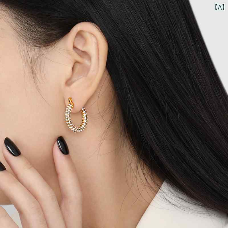 イヤリング 女性用 ファッション シンプル 個性 軽量 ゴールド メッキ ステンレス ...