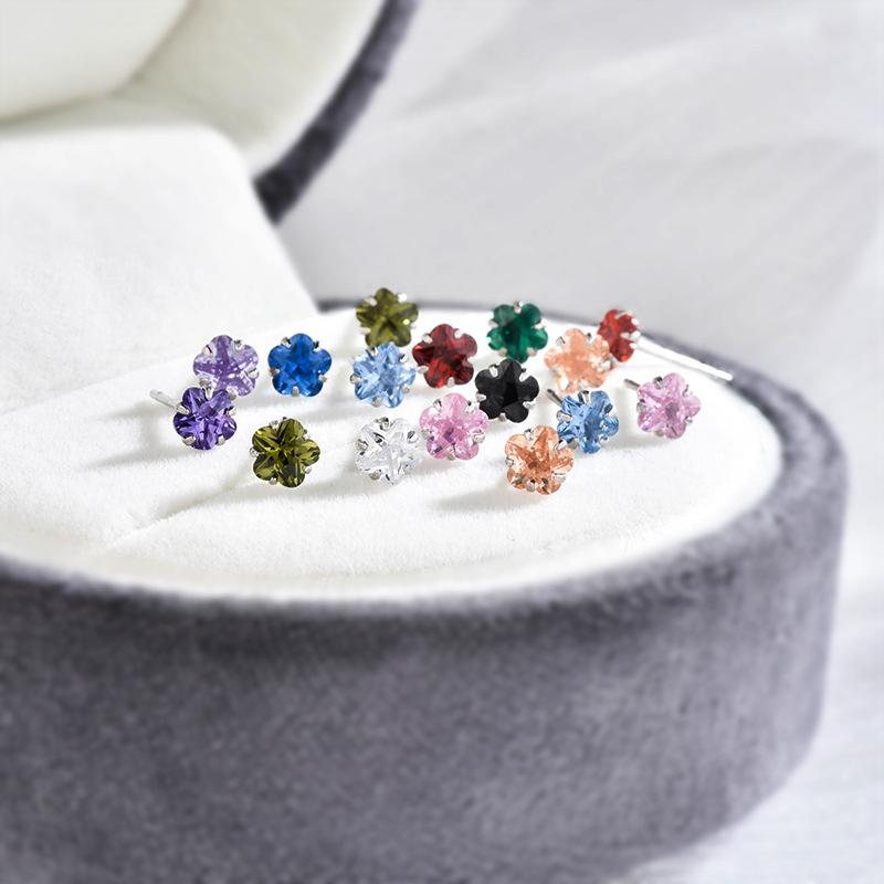 Coral - イヤリング 女性用 かわいい フラワー ジルコニア 耳飾り ピュアシルバー 梅花 モチーフ 華子 デザイン スウィート フラワーモチーフ 耳カフ アクセサリー シンプル スタイリッシュ シルバーアクセ 華やか 耳元ジュエリー デイリー使い