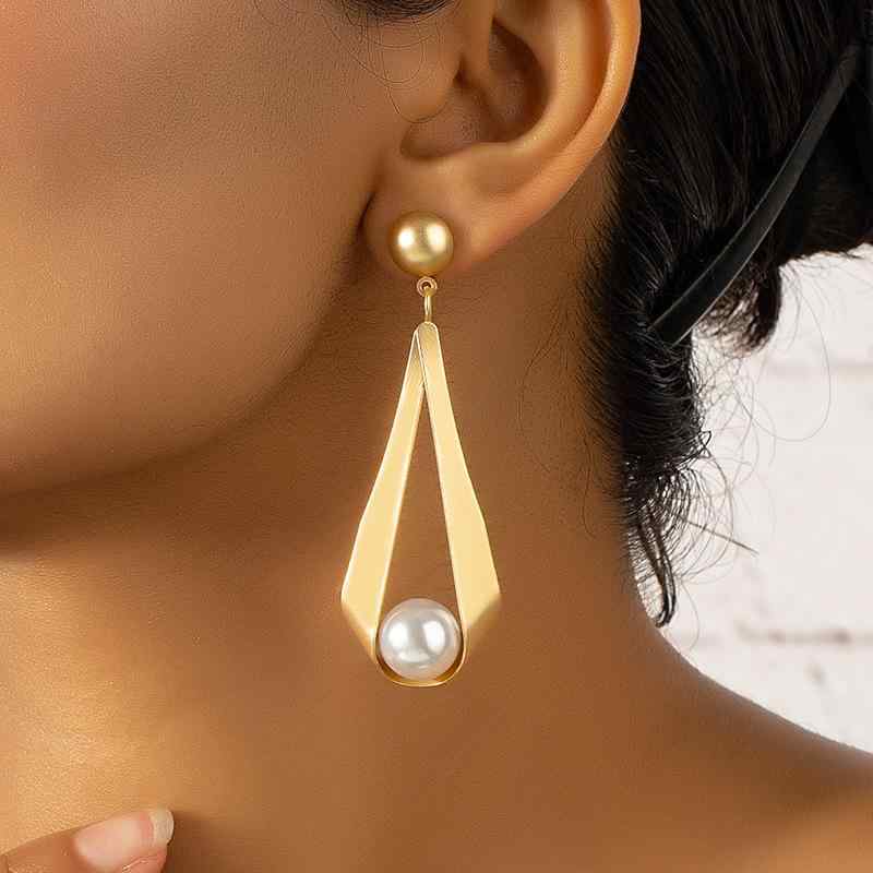Rubellite - イヤリング 女性用 かわいい 誇張デザイン 偽パール シンプル ファッション トレンド 個性 アクセサリー 軽量 普段使い シルバー ゴールド 春夏 秋冬