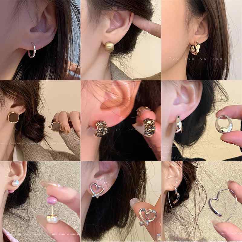 ピアス 女性用 シンプル スタッド 真珠 デザイン シルバー メタル 耳飾り 洗練 ベーシック アクセサリー 華奢 モダン 日常使い 軽量 細身 シルバーカラー