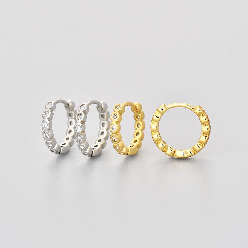 ピアス イヤリング 女性用 丸型 シンプル 耳飾り ジルコニア 軽量 円形 アクセサリ...