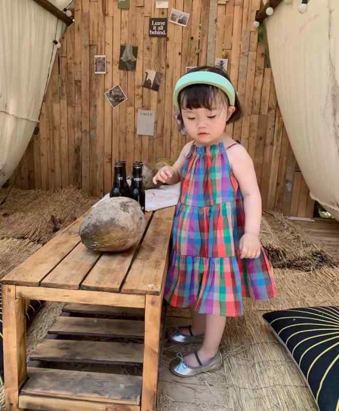 ワンピース キッズ 女の子 セットアップ 2点セット カラフル チェック柄 パンツ ノースリーブ 涼しい 接触冷感 ゆったり 大きいサイズ 体型カバー 着痩せ カジュアル かわいい 普段使い お出かけ用 部屋着 おしゃれ 上下セット 通学 通園 外遊び