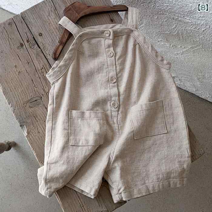 子供服 男女兼用 ベビー 連体服 デニム 波点 背袋パンツ 韓国 子供 ワイドシルエッ...