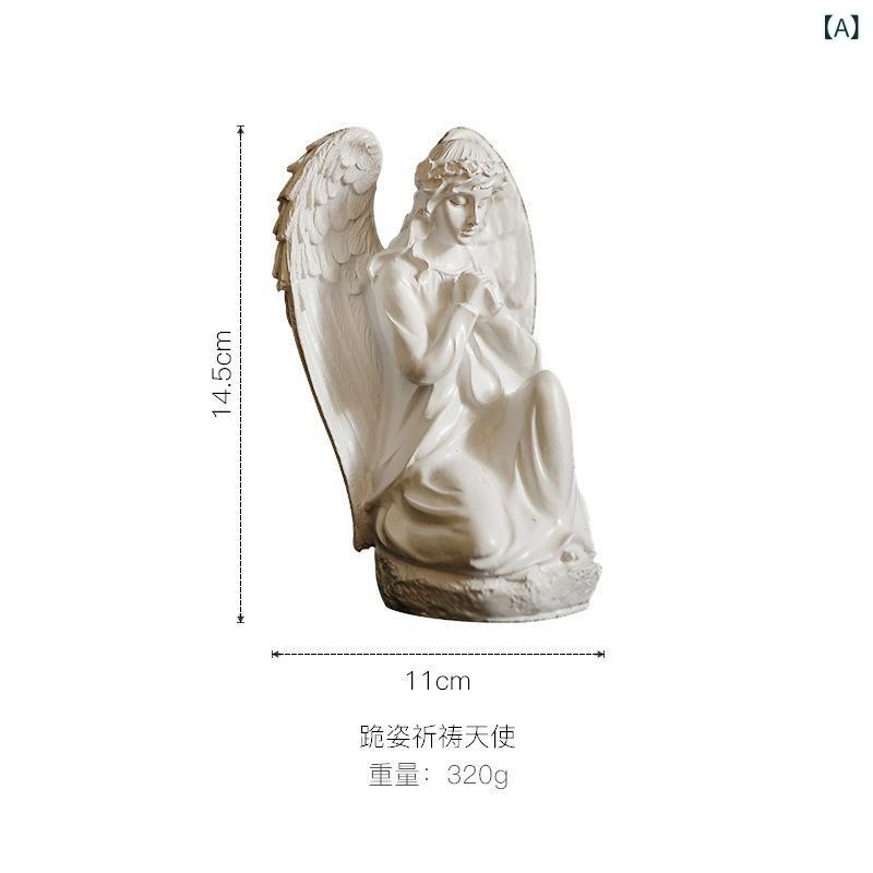 インテリア雑貨 置物 天使 エンジェル オブジェ 欧 祈り 天使像 樹脂工芸品 おしゃ...