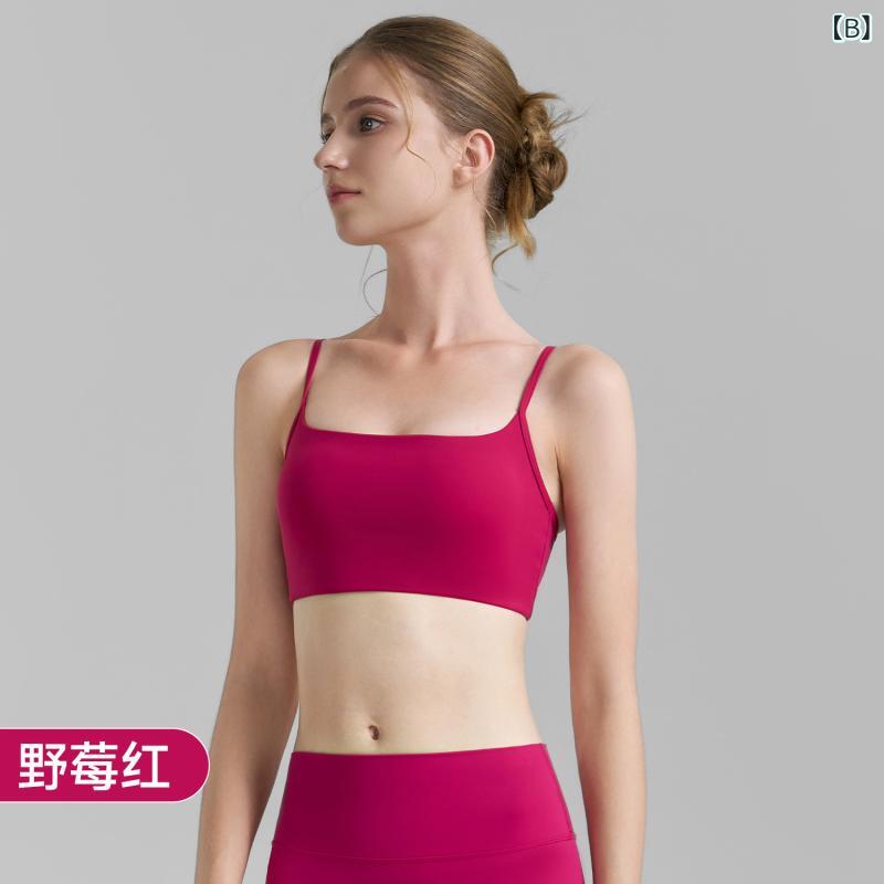 ヨガ 背心 レディース 春夏 伸縮性 フィットネス インナー ショート丈 細肩紐 美背...