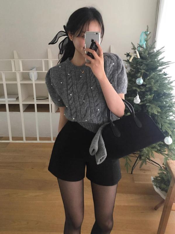 Other - レディース 黒 ニーソックス 付き 毛織 ショートパンツ 秋冬 外出用 高腰 百搭 ブーツパンツ スリム 効果 大きいサイズ 下着 失踪 スタイル ホットパンツ 綿混 素材 伸縮性 普段使い 暖か コート合わせ デニム 黒系 カジュアル