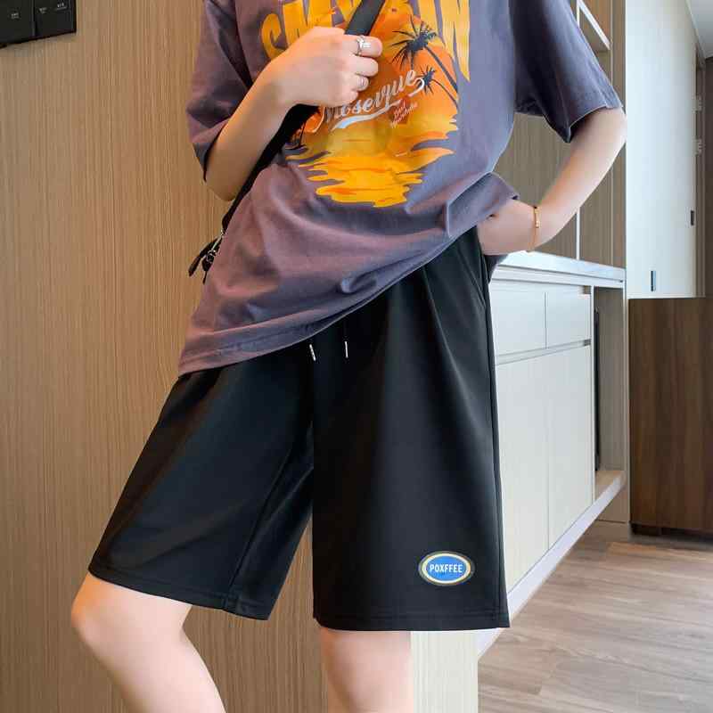 Culottes - レディース スポーツショーツ 夏 春夏 韓国 クール 薄手 通気性 コットン ビッグサイズ ゆったり シルエット 遮肉 効果 ラフスタイル 普段使い アクティブウェア 軽量 吸湿速乾 ブラック グレー ピンク系 イージーパンツ ハーフパンツ