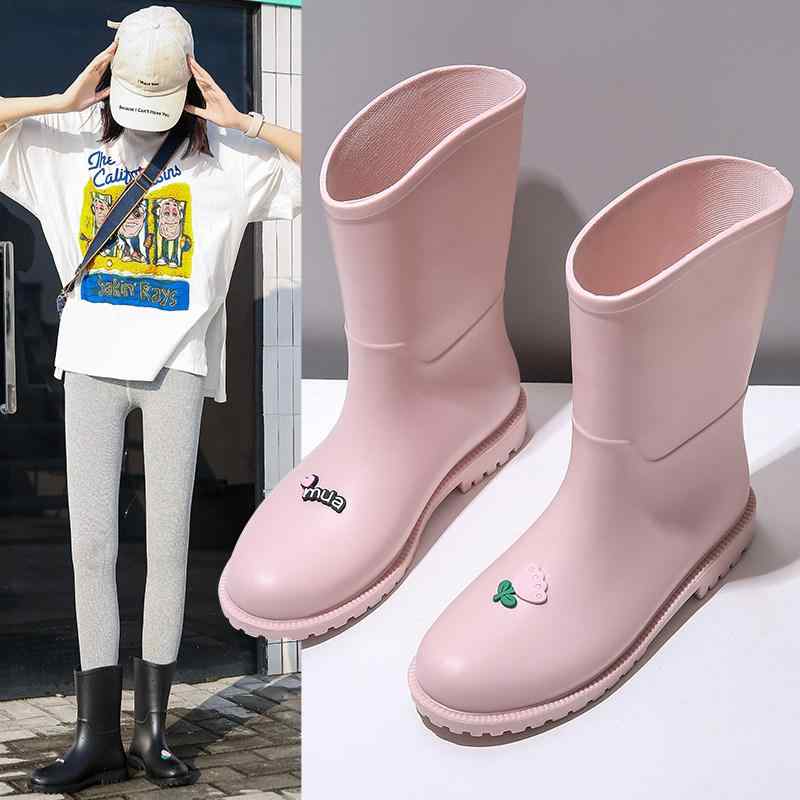 雨靴 レディース 中筒 かわいい 日�