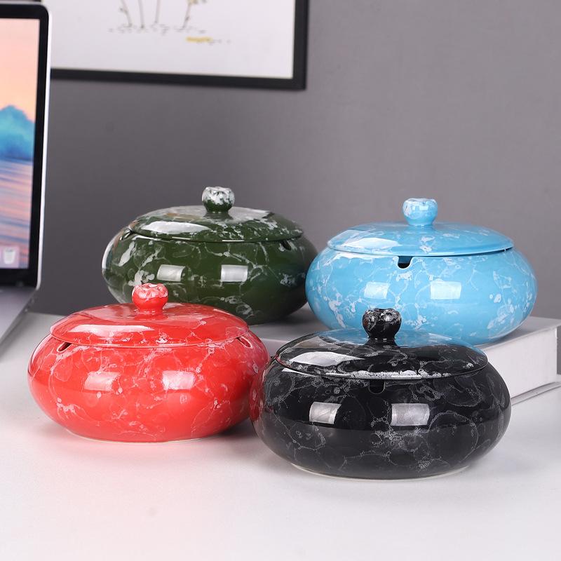 乐天商城 - 陶器 灰皿 セラミック 大型 クリエイティブ 大理石 家具 インテリア 生活雑貨 個性的 デザイン オフィス用 蓋付き デスク 置き 灰皿 灰受け 耐久性 洗いやすい モダン スタイル インテリア小物 デスクトップ アクセサリー