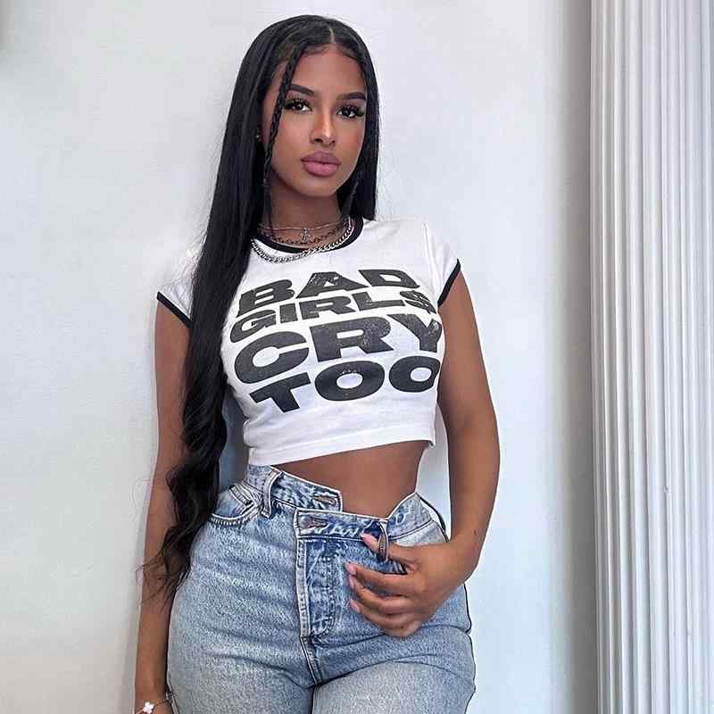 女装 - Tシャツ 女性用 半袖 トップス 欧米 アルファベットプリント コントラストエッジ 2025春夏 ストリートスタイル 普段使い コットン混 軽量 通気性 ブラック ホワイト グレー ビッグシルエット 伸縮性 吸湿速乾 夏向け カジュアルファッション か