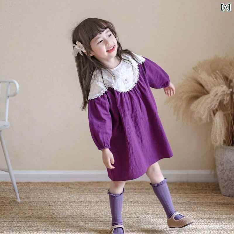 ワンピース キッズ 女の子 子供服 長袖 春秋 かわいい プリンセス 切り替え 韓国 ...