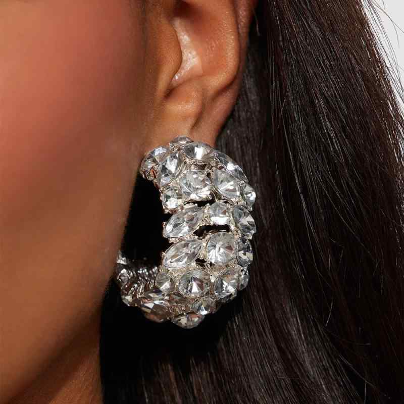 ピアス イヤリング 女性用 丸型 性 輝く ラインストーン 耳飾り ファッション ストリートスタイル アクセサリー 軽量 キラキラ シンプル 普段使い シルバー ゴールド 春夏 秋冬 通年