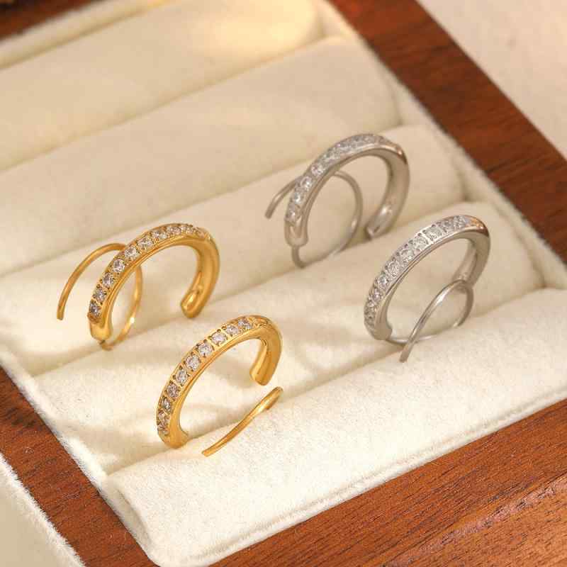 Coral - イヤリング 女性用 シンプル 幾何学 円形 ステンレス チタン ハイグレード 18K 不変色 軽量 日常使い シルバー系 アクセサリー 耳飾り