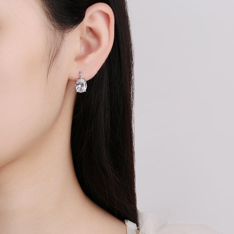 耳環 - ピアス イヤーカフ 女性用 韓国 シンプル ジルコニア シルバー 耳飾り アクセサリー 普段使い 軽量 輝き ファッション ジュエリー