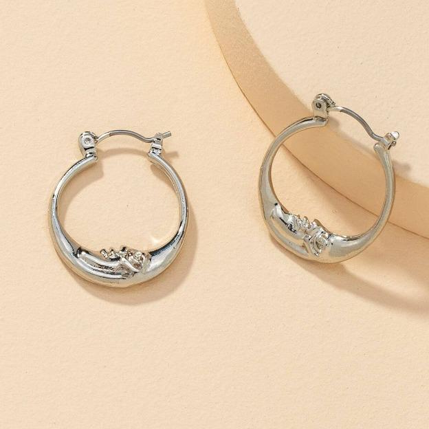 Other - イヤリング 女性用 ファッション 月 デザイン 個性的 モダン シンプル 普段使い 軽量 シルバー アクセサリー 耳飾り かわいい 華奢 スタイリッシュ トレンド 日常コーデ ギフト向き