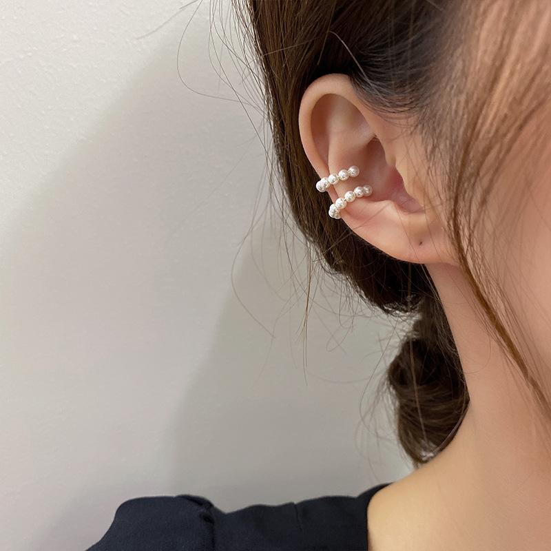 Rubellite - イヤリング クリップ イヤーカフ シンプル 気質 かわいい 女性用 夏 冷淡 耳飾り アクセサリー 軽量 金属 シルバー ゴールド イヤーピアス ノンホール 耳元アクセント 日常使い ファッション アクセント