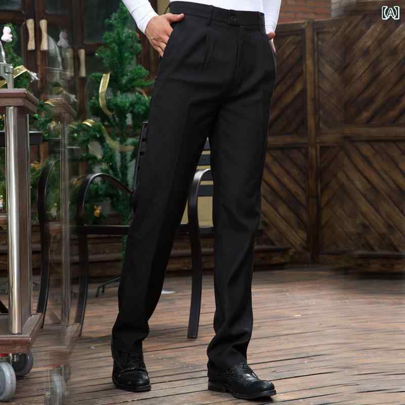スラックス 男性用 ズボン ロングパンツ ワークパンツ 職業用 ワーキングウェア 紳士服 大きいサイズ ゆったり 体型カバー 着痩せ お腹周りカバー 仕事用 通勤用 制服 事務服 作業着 保安用 警備員用 工装 ユニフォーム 無地 ベーシック シンプル riverpaddy-11548291 リバーパディ サンプル画像2