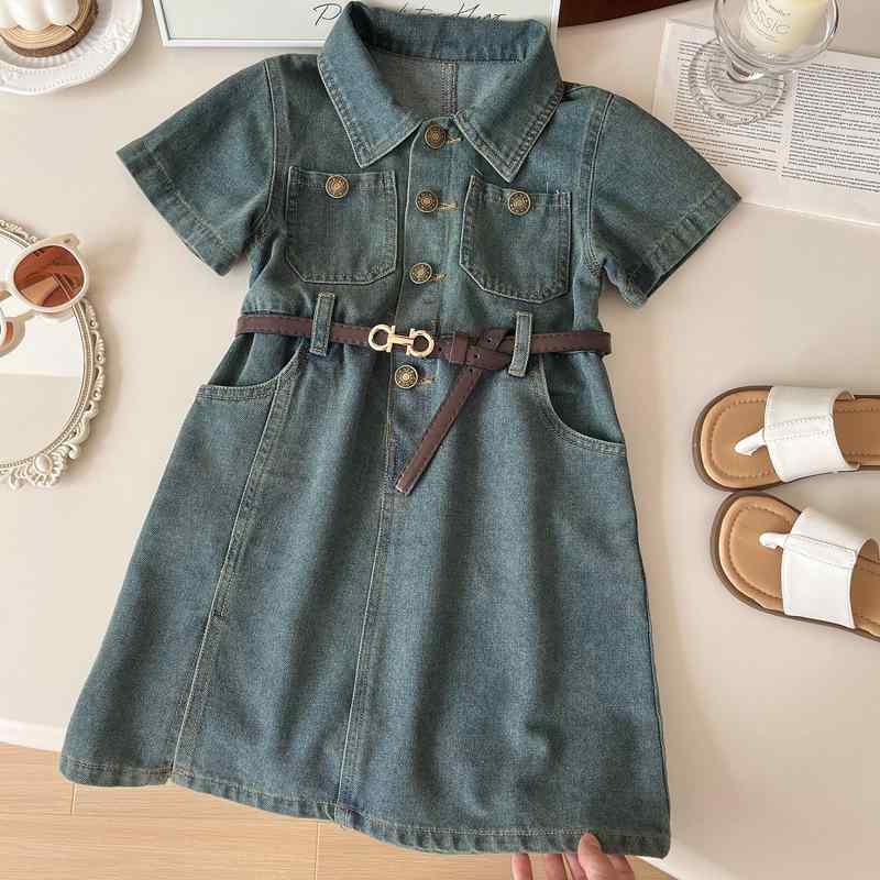 ワンピース キッズ 女の子 子供服 デニムスカート 夏物 春夏 サマー かわいい おし...