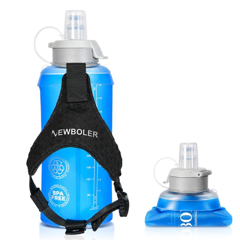ウォーターボトル スポーツ用 レディース メンズ 500ml 携帯 持ち運び ソフト 水筒...