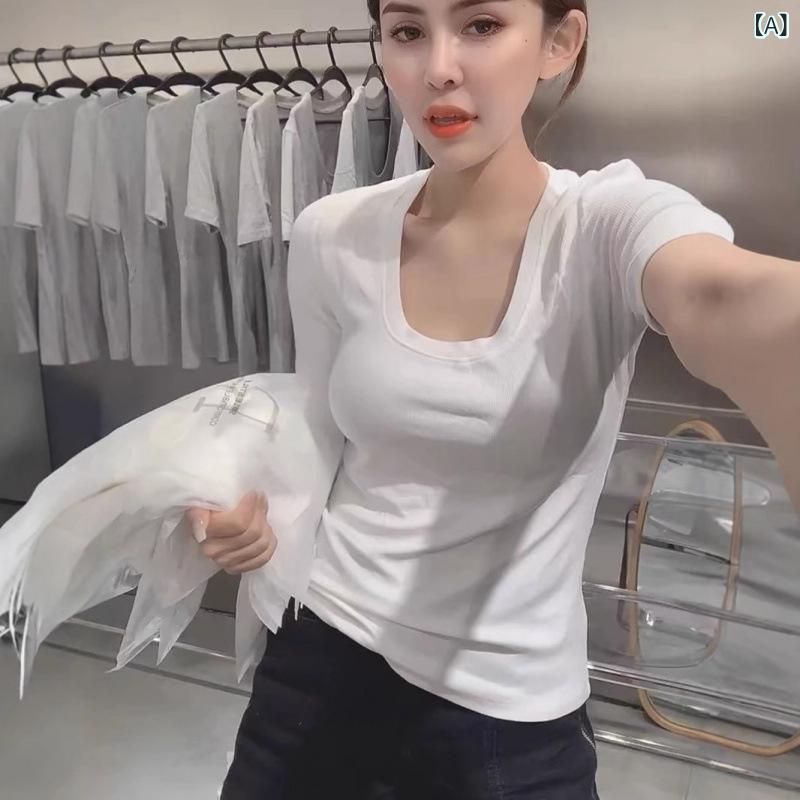 Tシャツ レディース 短袖 修身 春夏 かわい...の紹介画像2