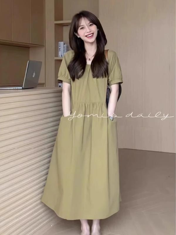 ワンピース マタニティ レディース 春夏 ゆったり 大きいサイズ 体型カバー 妊婦服 産前 産後 授乳服 おしゃれ 高級感 ママコーデ カジュアル 普段着 ロング丈 ミモレ丈 切り替え レーヨン 再生繊維 伸縮性 通気性 シンプル 上品 きれいめ お腹周