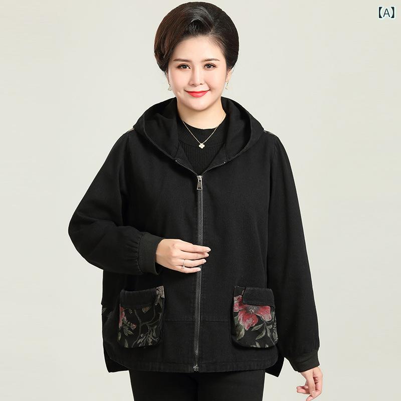 リバーパディのジャケット レディース ミセス 婦人服 デニムジャケット アウター Gジャン 上着 羽織り ブルゾン トップス スプリングコート 大きいサイズ 体型カバー 着痩せ 細見え ゆったり ぽっちゃり 30代 40代 50代 母親 カジュアル 厚手 春秋 秋冬｜アングル2