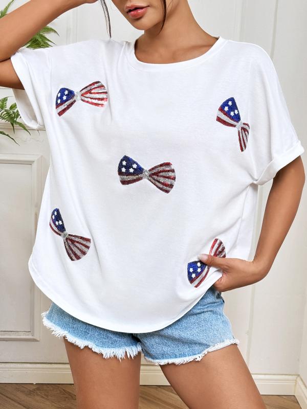 乐天商城 - Tシャツ メンズ 夏用 ゆったり 袖 蝶ネック 国旗 ビーズ 半袖 トップス 接触冷感 綿素材 軽量 吸湿速乾 カジュアル 普段使い ブラック ホワイト ブルー