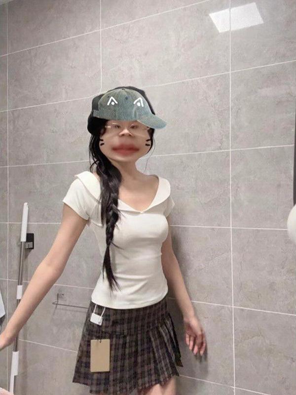 Tシャツ 女性用 夏 かわいい 娃人形襟 白 短袖 修身 スリム トップス 接触冷感 綿素材 軽量 吸湿速乾 通勤 普段使い カジュアル