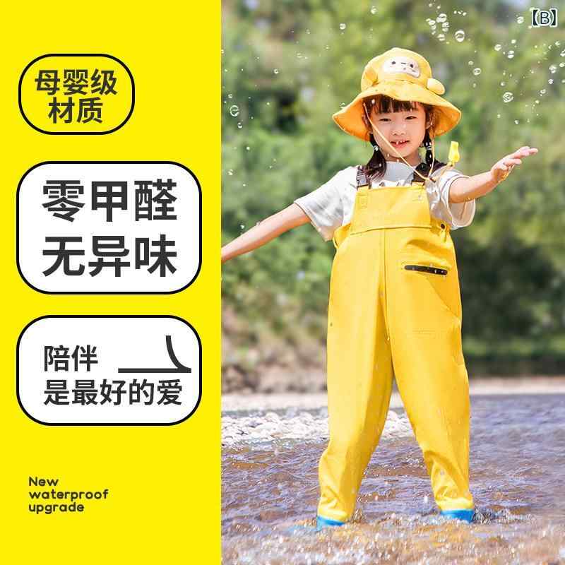 親子 水遊び服 レディース キッズ 連体服 防水パンツ シューズ 半身サスペンダー ...