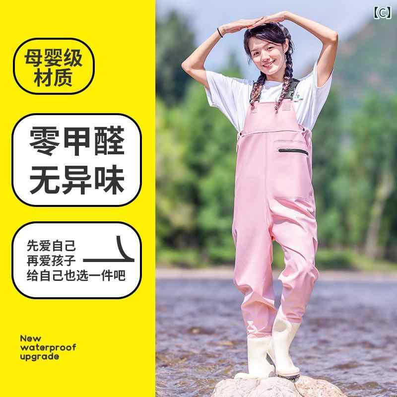 親子 水遊び服 レディース キッズ 連体服 防水パンツ シューズ 半身サスペンダー ...