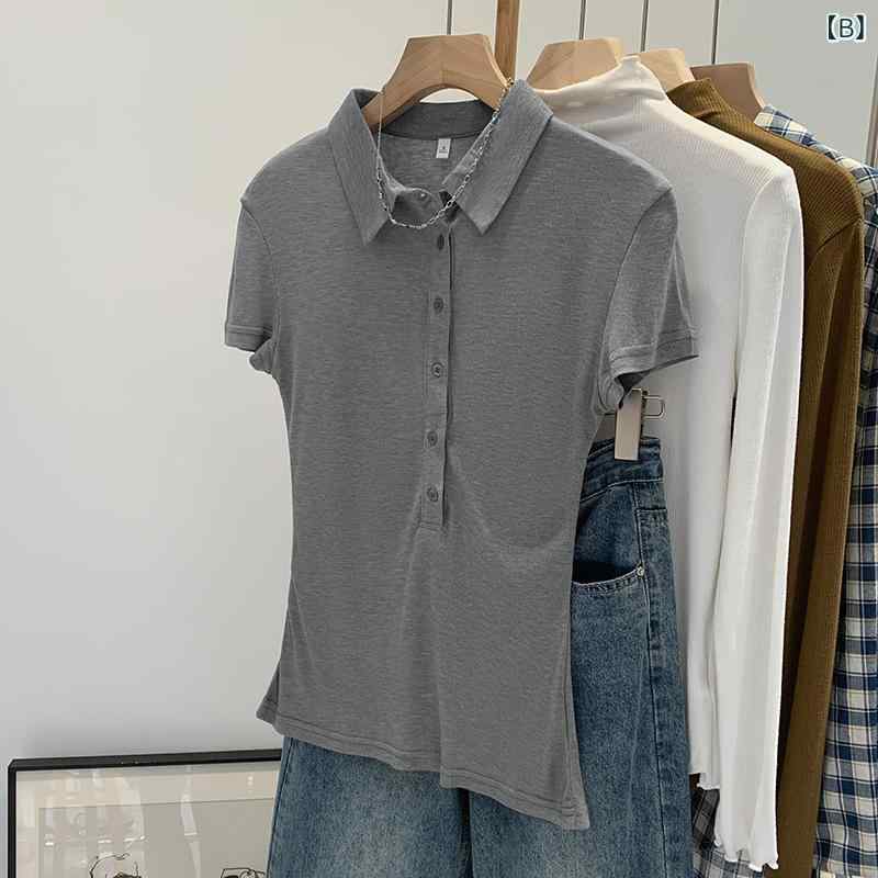 リバーパディのTシャツ 女性用 夏季 接触冷感 肩幅正しい 修身 透け感 短袖 トップス 桑蚕シルク ポロシャツ 軽量 吸湿速乾 再生繊維 かわいい ピンク系 ブラック アイボリー 通勤用 普段使い｜アングル3