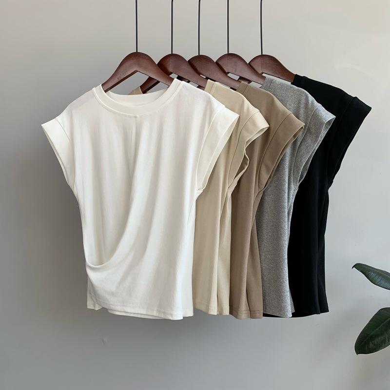 Rakuten - Tシャツ 女性用 夏 春夏 短袖 接触冷感 切り替え ビッグシルエット ラフ 普段使い 吸湿速乾 軽量 コットン混 アイボリー ピンク系 ブラック