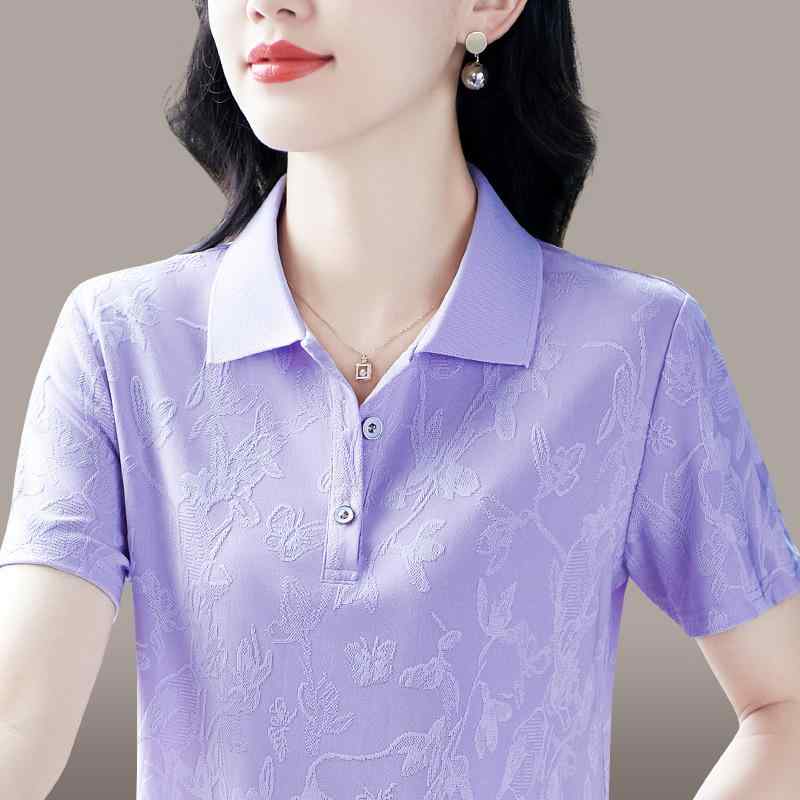 Other - Tシャツ 女性用 春夏 ミントグリーン 短袖 ポロシャツ クールマックス素材 清涼感 ゆったりシルエット カジュアルスタイル 吸湿速乾 通勤 普段使い 軽量 伸縮性 接触冷感 爽やかカラー 港デザイン スポーツウェア トップス 綿混紡 ビッグサイズ 女