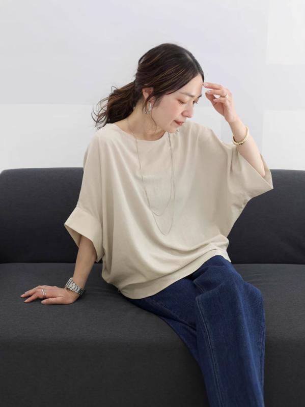 Rakuten - 春夏 ファッション 半袖 シャツ 女性用 トップス 軽量 綿素材 伸縮性 ブラウス 普段使い 通勤 通学 シンプル デザイン ピンク ブラック アイボリー